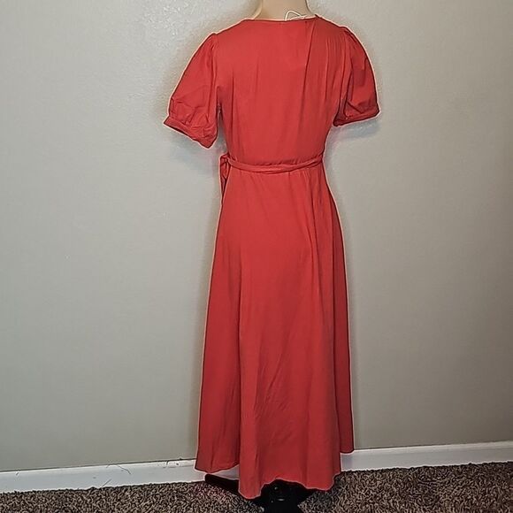 NWT Commense Small Rust Red Short Sleeve Midi Dress - Picture 3 of 8